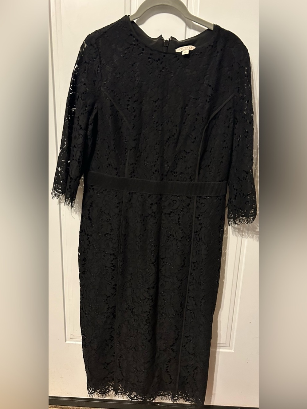 eva mendes for New York & Company Black Lace Sheath Dress